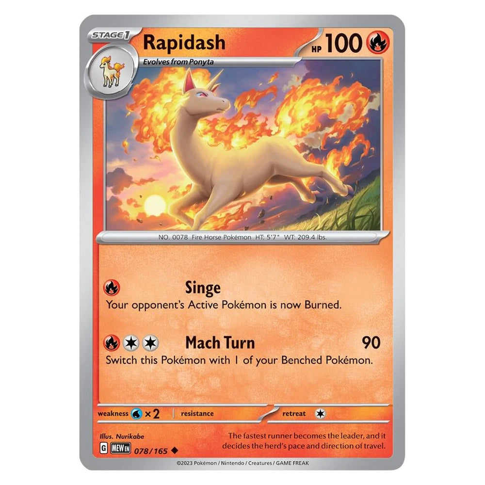Rapidash : 151 - 078/165 trading card