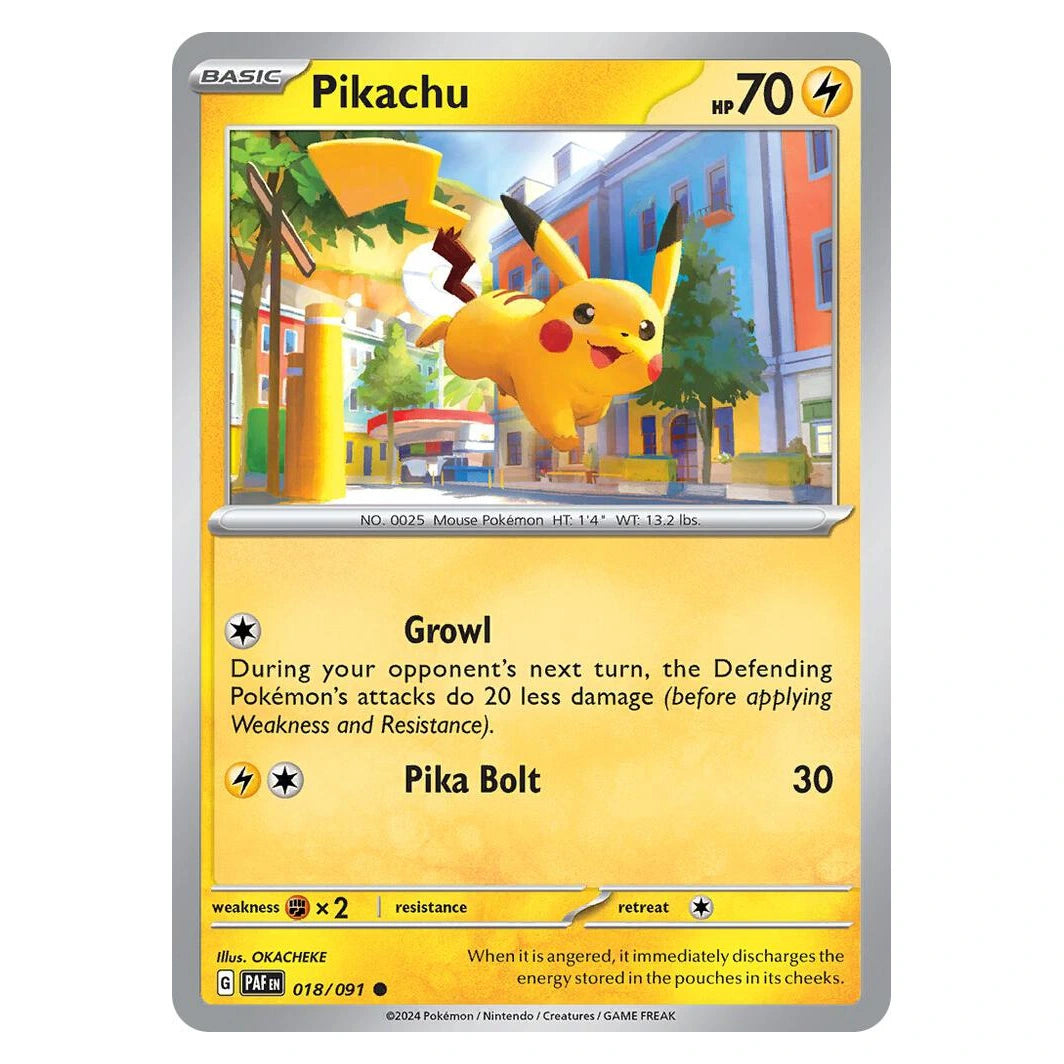 Pikachu : PALDEAN FATES - 018/91 trading card