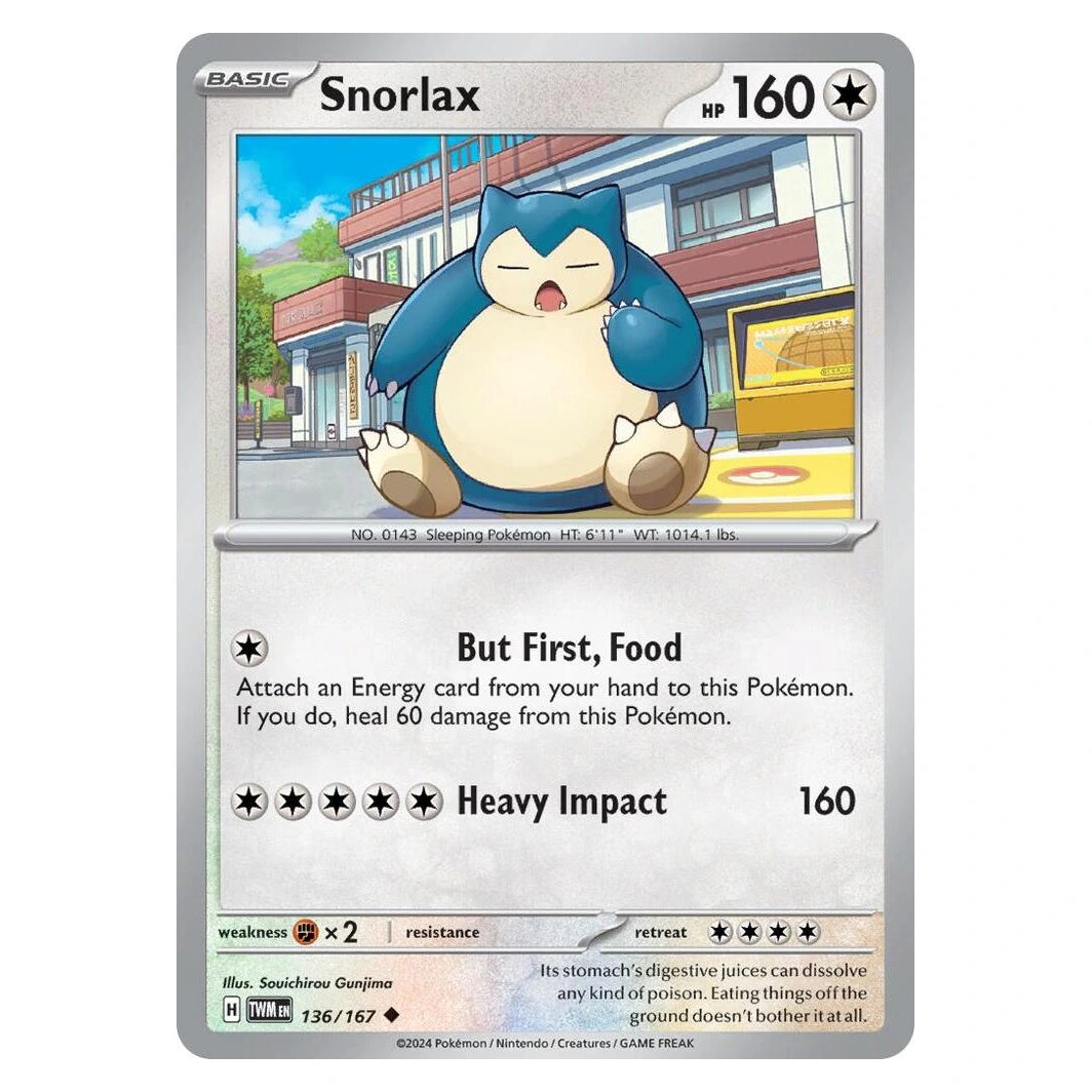 Snorlax : TWILIGHT MASQUERADE - 136/167 trading card