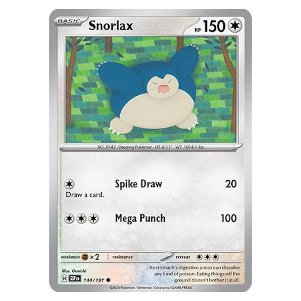 Snorlax : SURGING SPARKS - 144/191 trading card