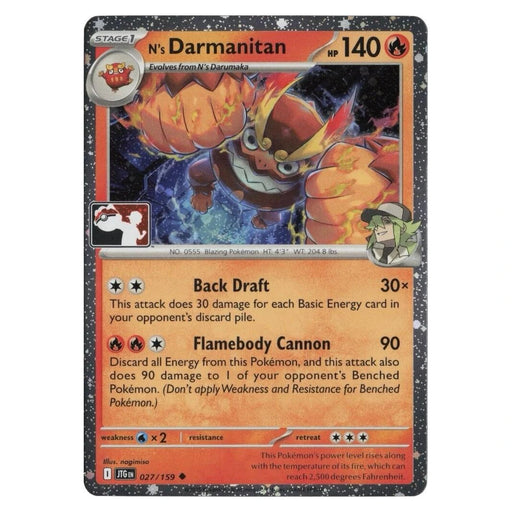 N's Darmanitan : PLAY! PRIZE PACK LEAGUE PROMO (Holo) - 027/159 trading card