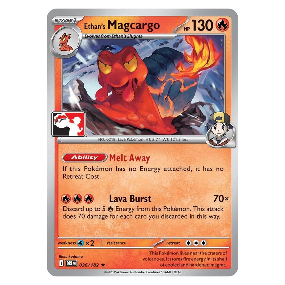 Ethan's Magcargo : PLAY! PRIZE PACK LEAGUE PROMO - 036/182 trading card