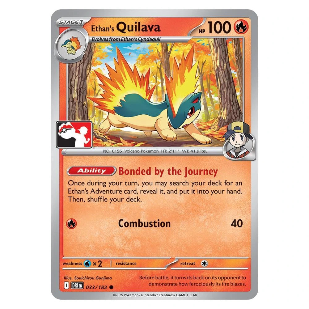 Ethan's Quilava : PLAY! PRIZE PACK LEAGUE PROMO - 033/182 trading card
