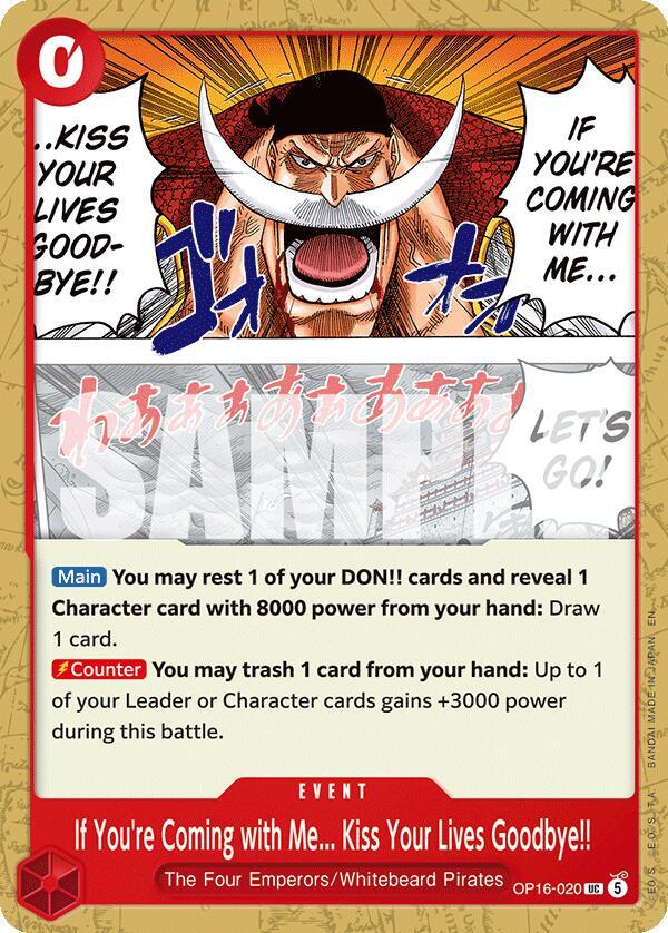 If You're Coming with Me...Kiss Your Lives Goodbye!! : THE TIME OF BATTLE - OP16-020 trading card