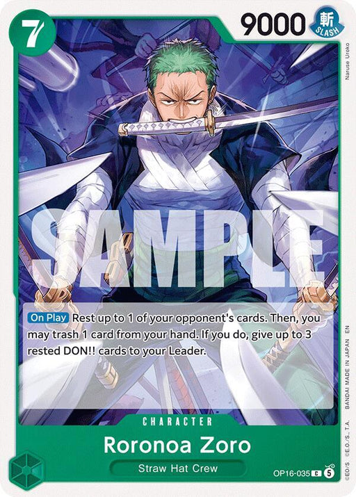 Roronoa Zoro (035) : THE TIME OF BATTLE - OP16-035 trading card