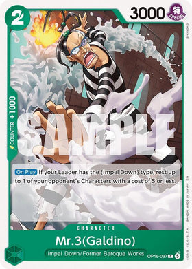 Mr.3(Galdino) (037) : THE TIME OF BATTLE - OP16-037 trading card