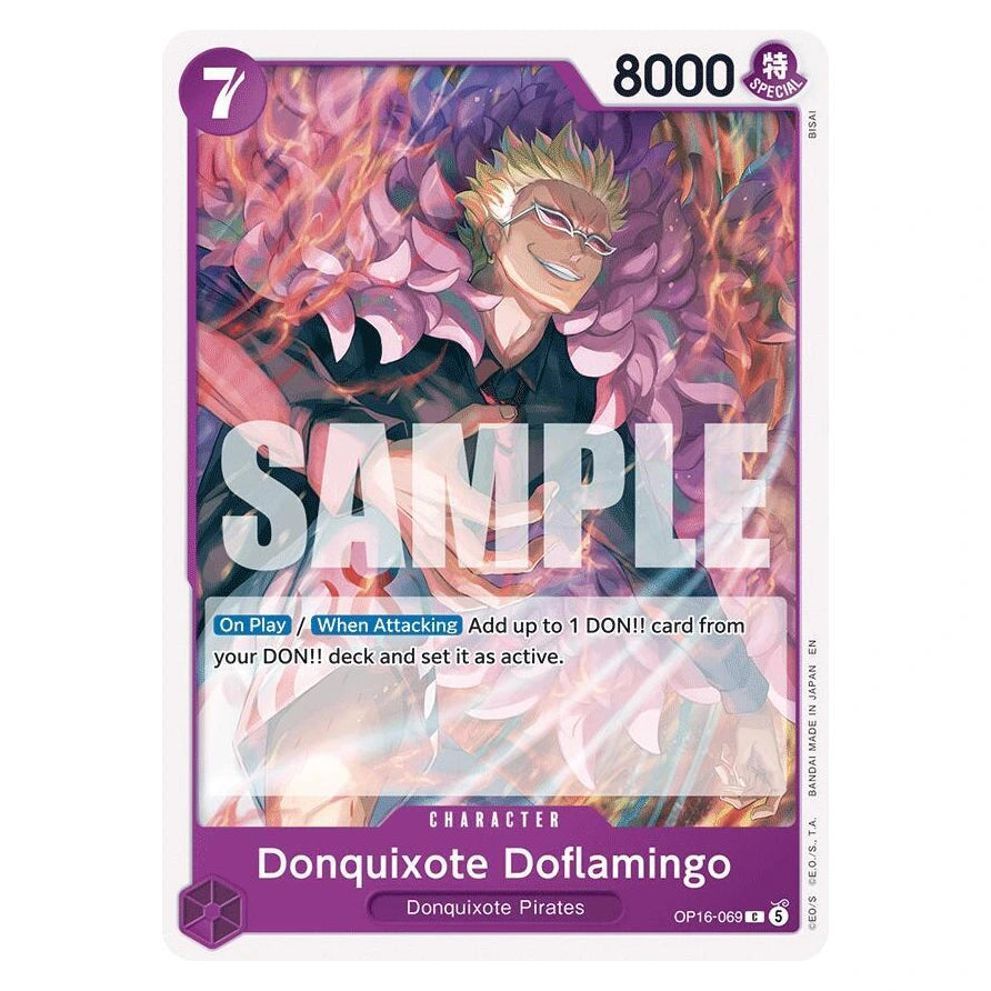 Donquixote Doflamingo (069) : THE TIME OF BATTLE - OP16-069 trading card