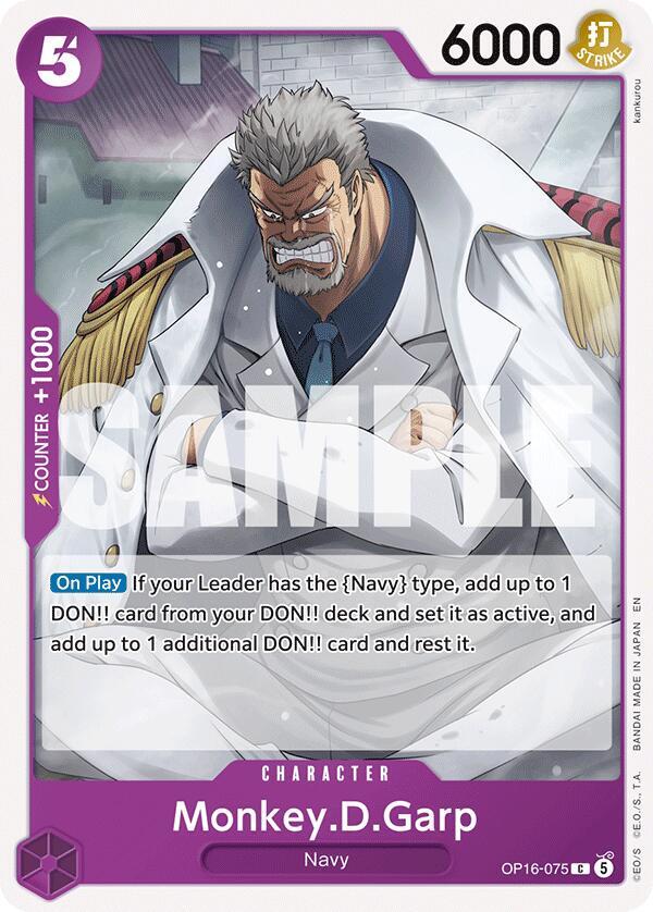 Monkey.D.Garp : THE TIME OF BATTLE - OP16-075 trading card
