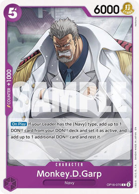 Monkey.D.Garp : THE TIME OF BATTLE - OP16-075 trading card