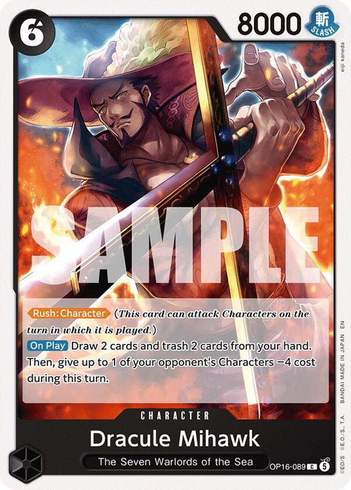 Dracule Mihawk : THE TIME OF BATTLE - OP16-089 trading card