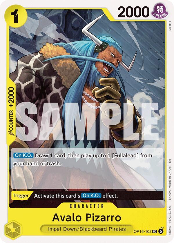 Avalo Pizarro : THE TIME OF BATTLE - OP16-102 trading card