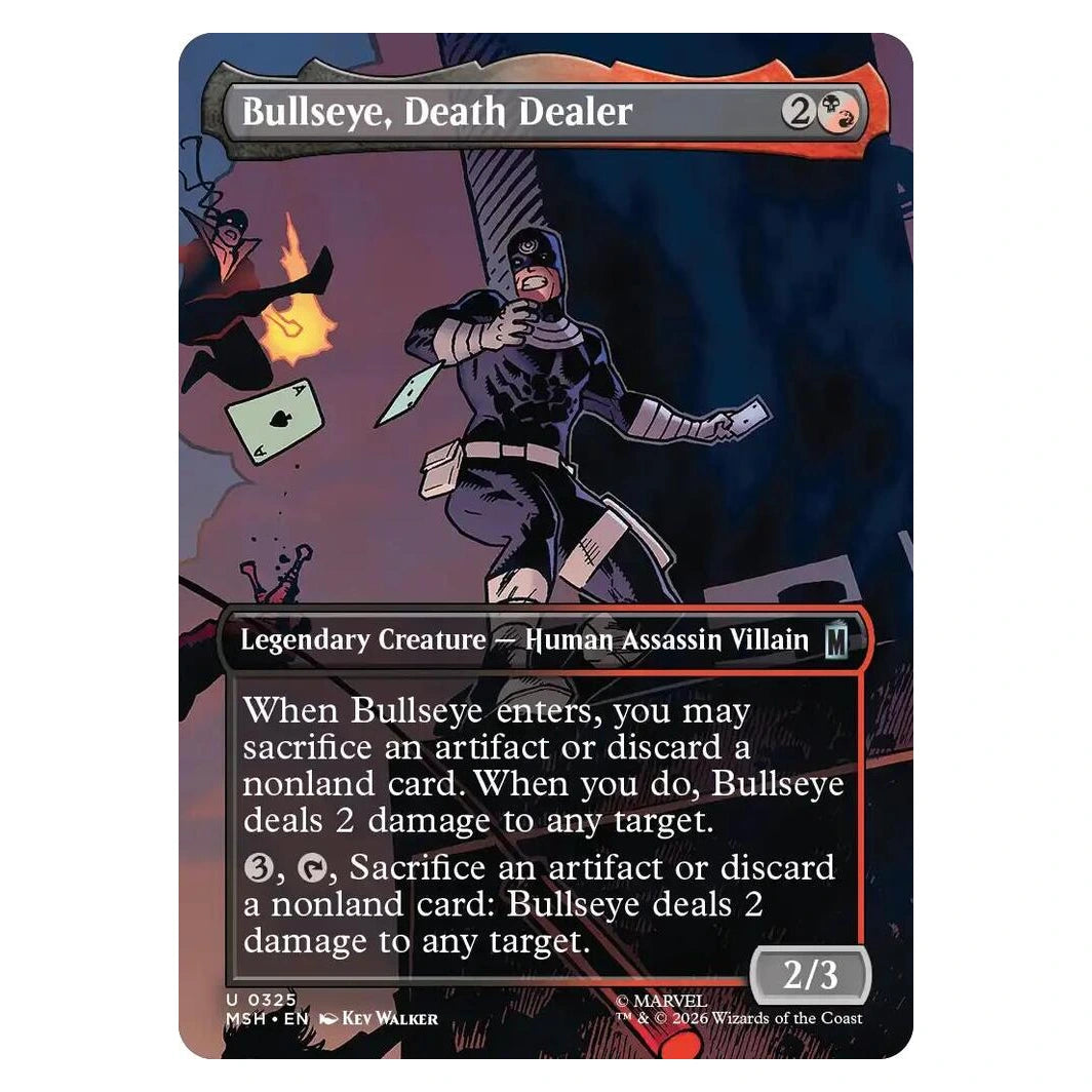 Bullseye, Death Dealer (Borderless) : MARVEL SUPER HEROES - 325 trading card
