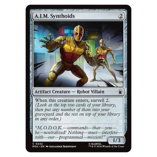 A.I.M. Synthoids : MARVEL SUPER HEROES - 242 trading card