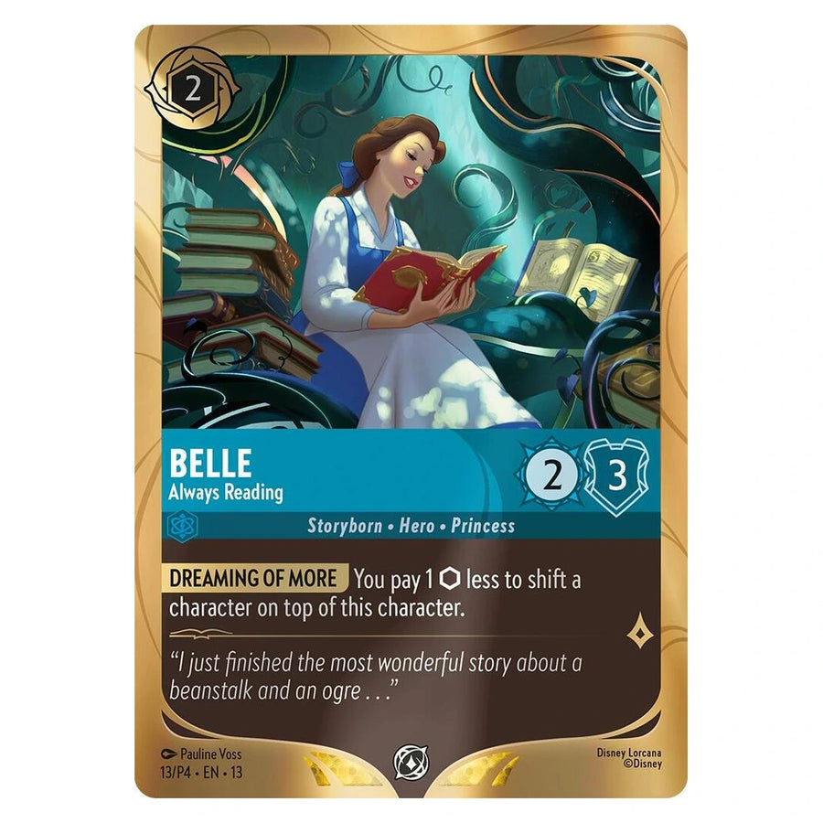 Belle - Always Reading : DISNEY LORCANA PROMO CARDS (Holo) - 13 trading card