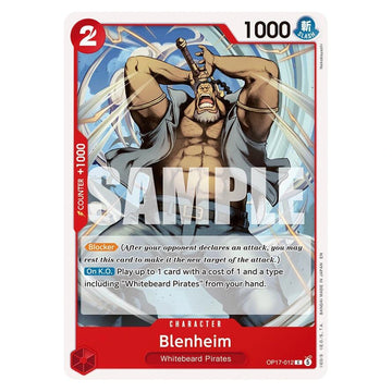 Blenheim : THE WORLD'S STRONGEST WARRIORS - OP17-012 trading card