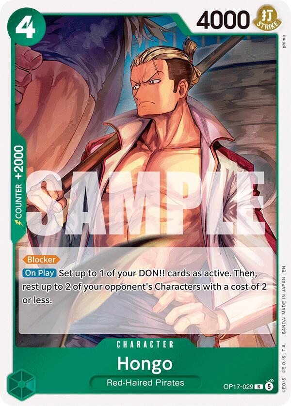 Hongo : THE WORLD'S STRONGEST WARRIORS (Foil) - OP17-029 trading card