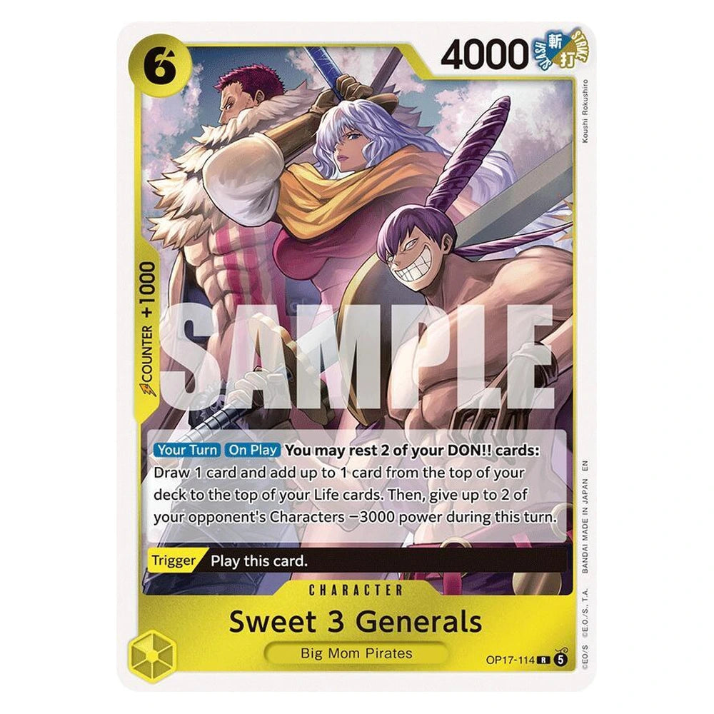 Sweet 3 Generals : THE WORLD'S STRONGEST WARRIORS (Foil) - OP17-114 trading card