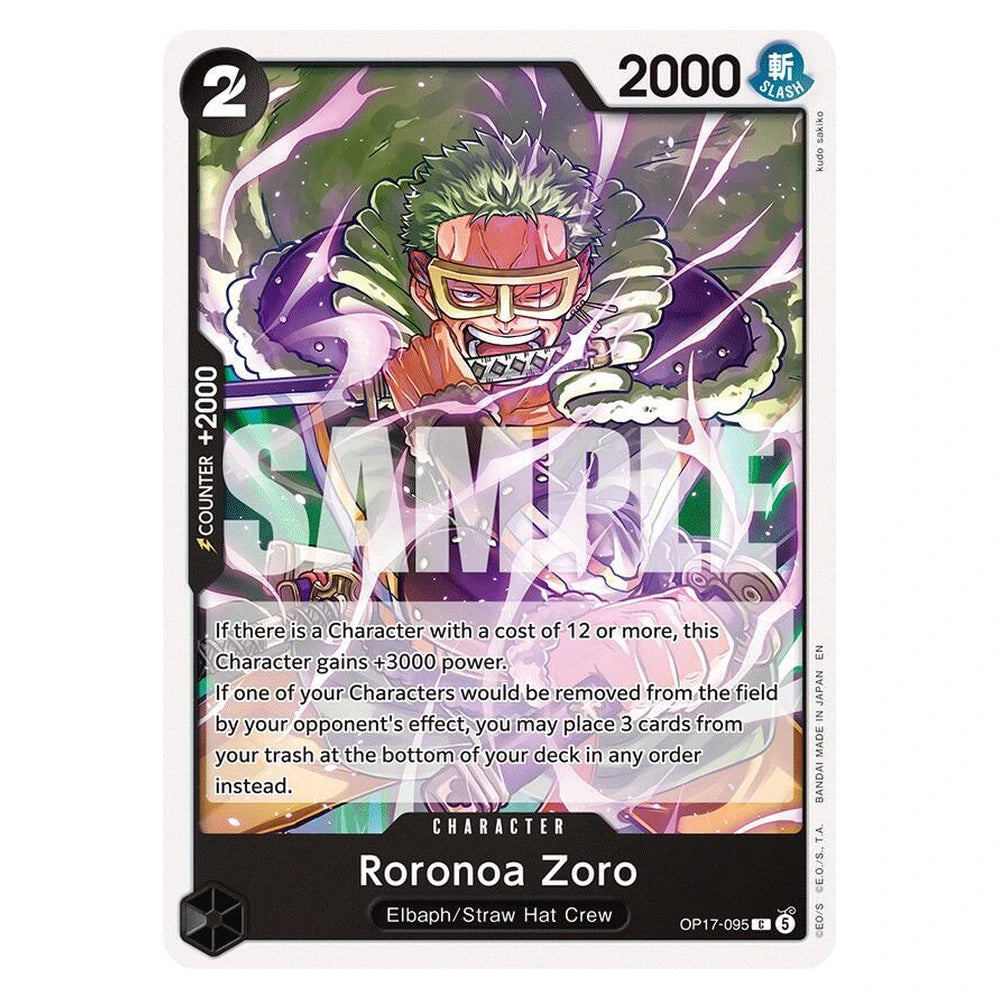 Roronoa Zoro : THE WORLD'S STRONGEST WARRIORS - OP17-095 trading card