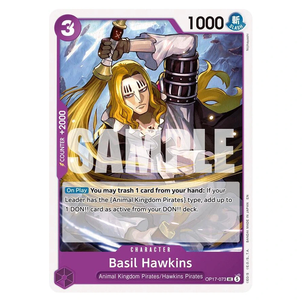 Basil Hawkins : THE WORLD'S STRONGEST WARRIORS - OP17-073 trading card