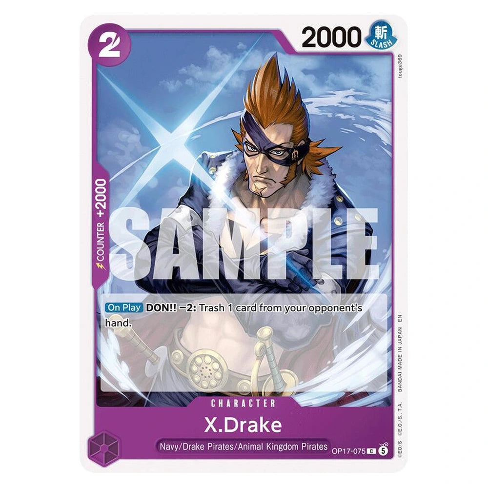 X.Drake : THE WORLD'S STRONGEST WARRIORS - OP17-075 trading card