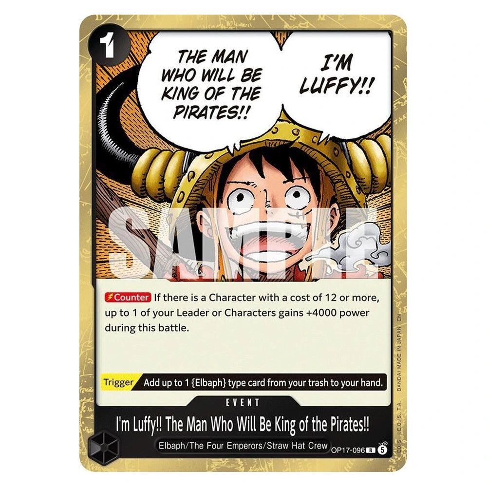 I'm Luffy!! The Man Who Will Be King of the Pirates!! : THE WORLD'S STRONGEST WARRIORS (Foil) - OP17-096 trading card