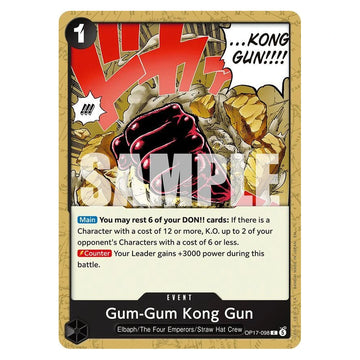 Gum-Gum Kong Gun : THE WORLD'S STRONGEST WARRIORS - OP17-098 trading card