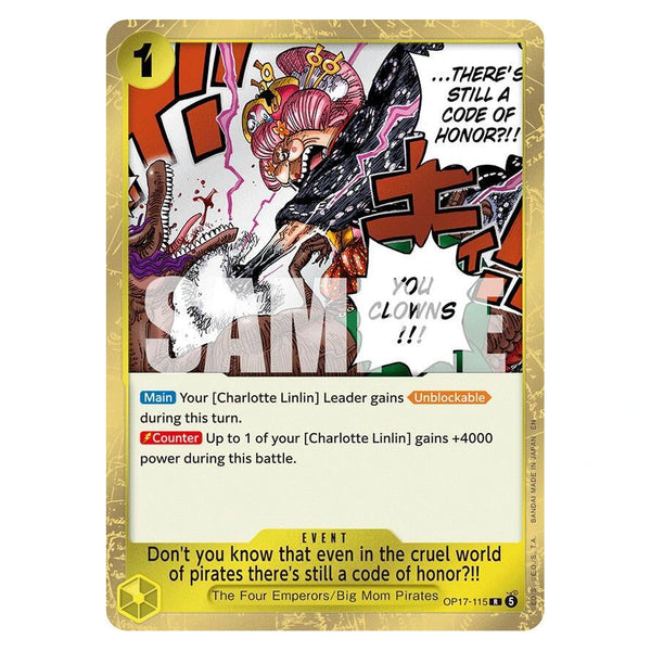 Don't you know that even in the cruel world of pirates there's still a code of honor?!! : THE WORLD'S STRONGEST WARRIORS (Foil) - OP17-115
