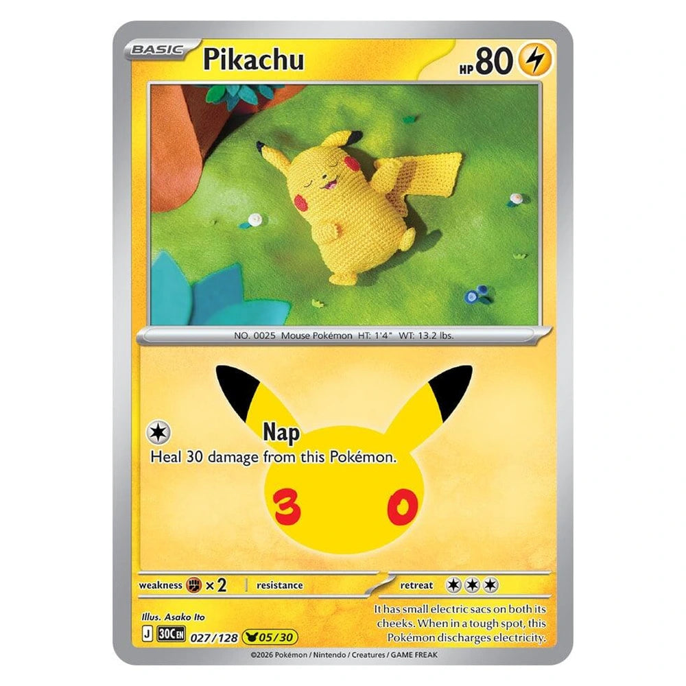 Pikachu : 30TH CELEBRATION (Holo) - 027/128 trading card
