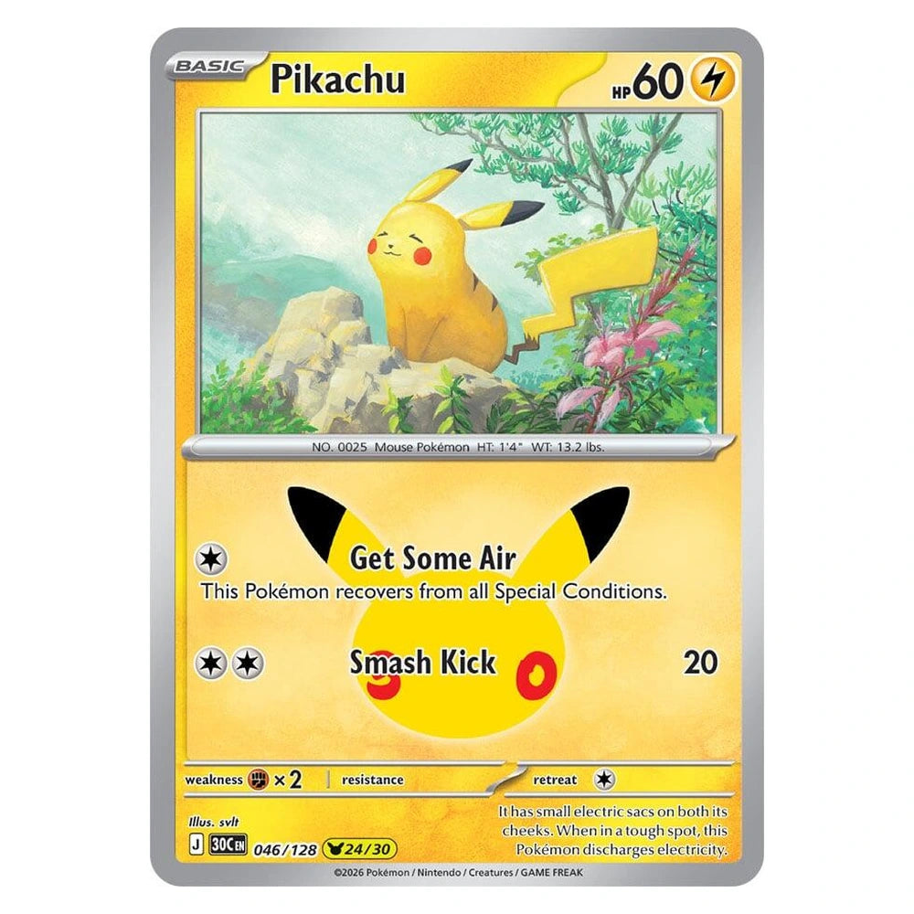 Pikachu : 30TH CELEBRATION (Holo) - 046/128 trading card
