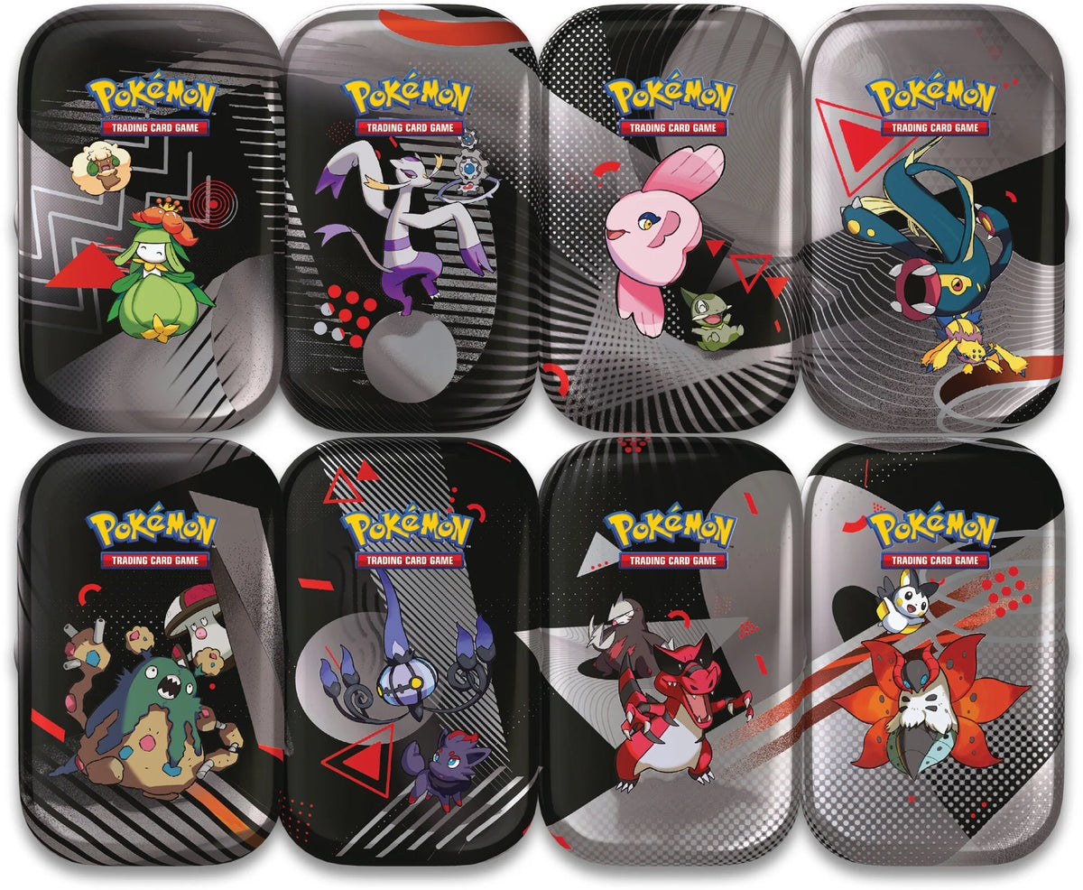 Pokemon : Black Bolt & White Flare Unova Mini Tin Display (8x Mini Tins) - Lockett Labs UK