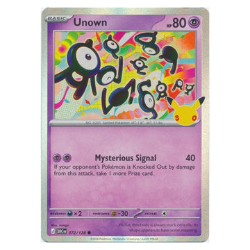 Unown : 30TH CELEBRATION (Holo) - 072/128