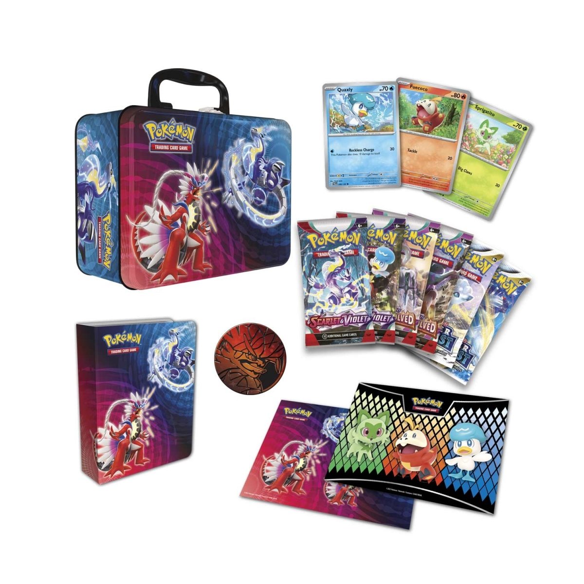 Pokémon TCG: Sprigatito / Fuecoco / Quaxly Collector's Chest Tin (2023) - Lockett Labs UK