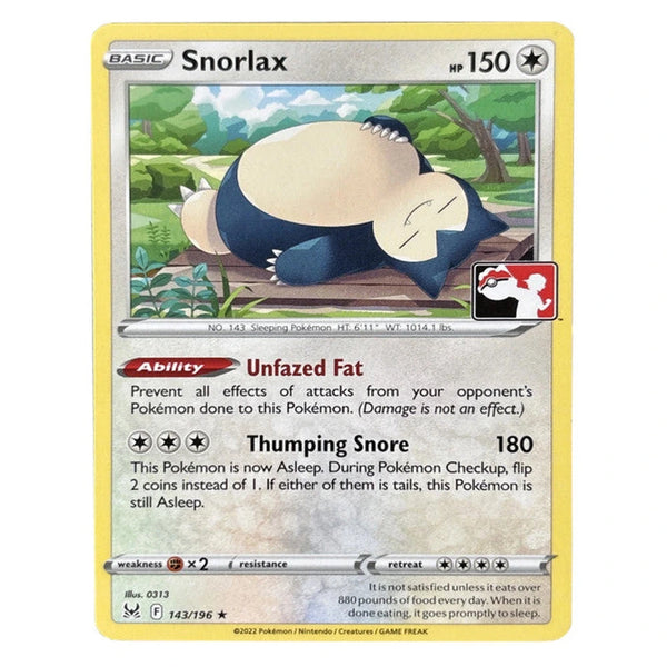 Snorlax : PLAY! PRIZE PACK LEAGUE PROMO - 143/196