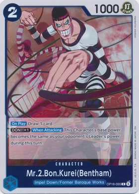 Mr.2.Bon.Kurei(Bentham) (Rare) - THE TIME OF BATTLE - OP16-055