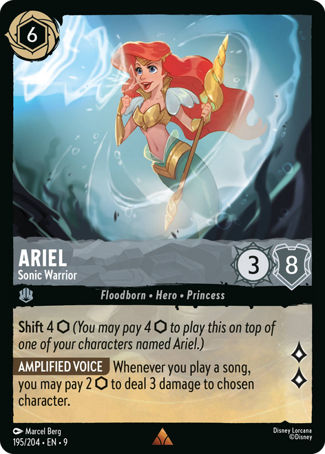 Ariel (Foil) : Sonic Warrior - 195/204 trading card in mint condition, featuring enticing artwork and details.