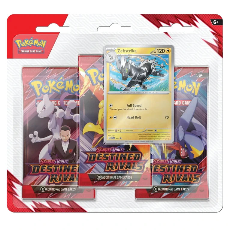 Pokemon TCG : Scarlet & Violet Destined Rivals - 3-Pack Blister - Kangaskhan/Zebstrika, image 2 of 2