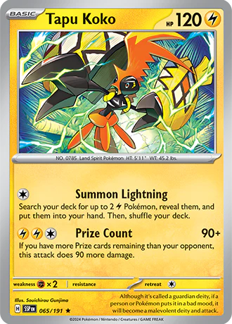 Tapu Koko : SURGING SPARKS (Holo) - 065/191