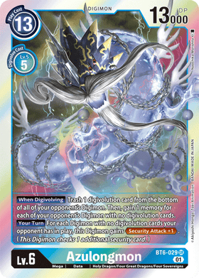 Azulongmon : DOUBLE DIAMOND (SR) - BT6-029 - Lockett Labs UK