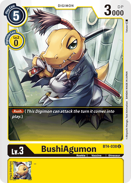 BushiAgumon : GREAT LEGEND - BT4-038 - Lockett Labs UK