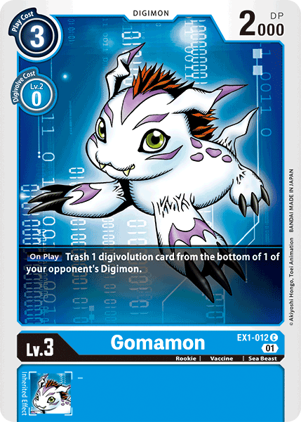 Gomamon : CLASSIC COLLECTION - EX1-012 - Lockett Labs UK