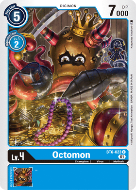 Lockett Labs Octomon: DOUBLE DIAMOND - BT6-023 card featuring a crowned character surrounded by jewels and gold.
