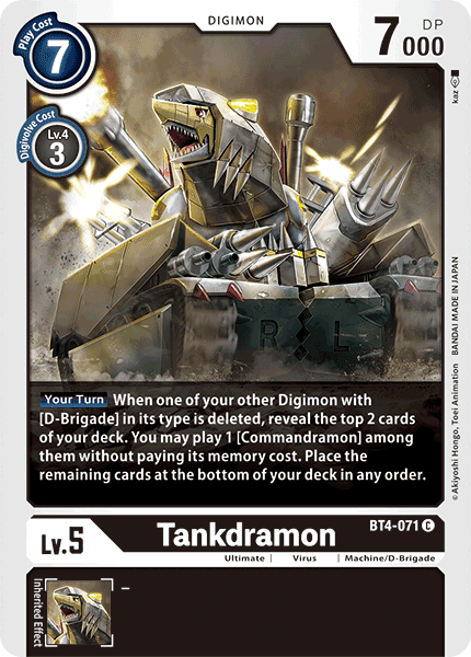 Tankdramon : GREAT LEGEND - BT4-071 - Lockett Labs UK