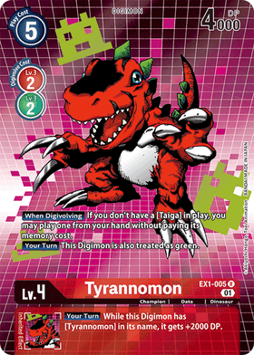 Tyrannomon : CLASSIC COLLECTION (R) (Alternative Art) - EX1-005 - Lockett Labs UK