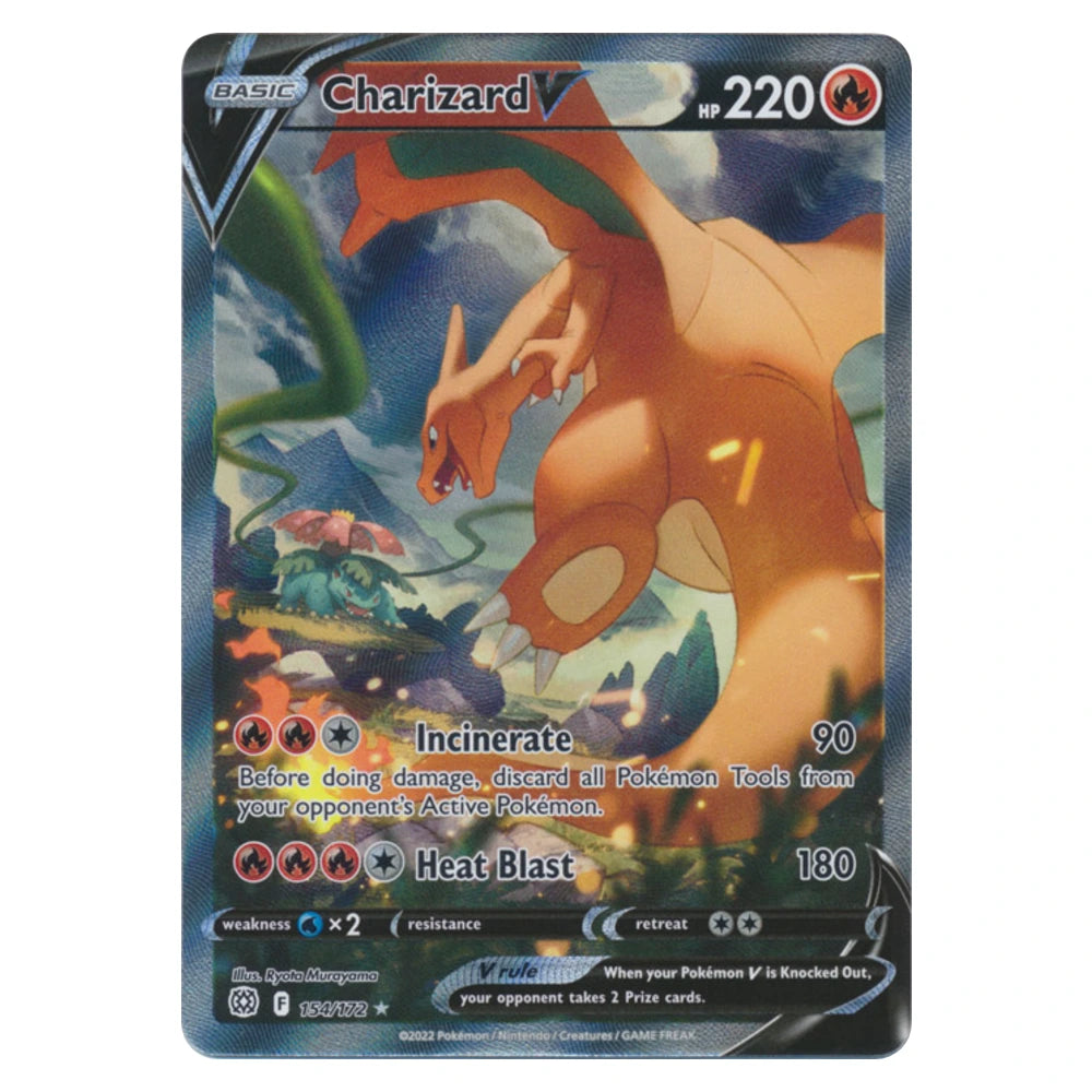 Charizard V 154/172 Brilliant Stars Pokémon card, scanned front