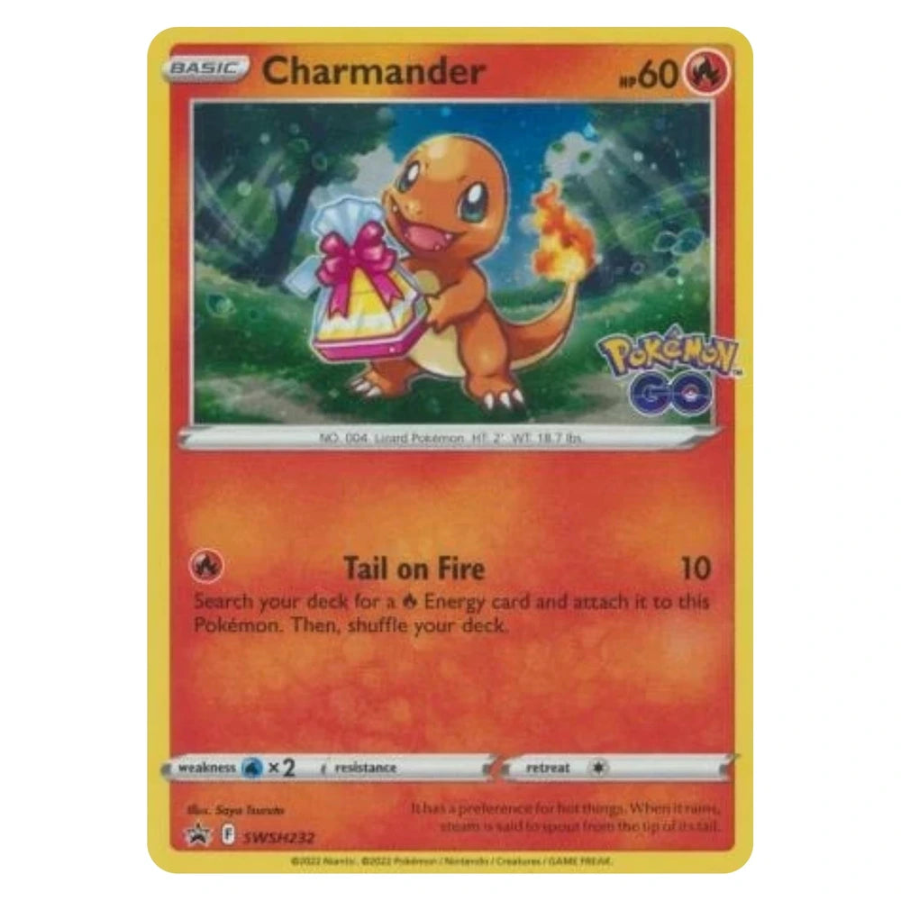Charmander SWSH232 Sword & Shield Promo holo Pokémon card, scanned front