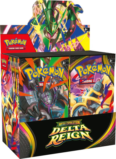 Delta Reign booster box featuring Mega Rayquaza ex