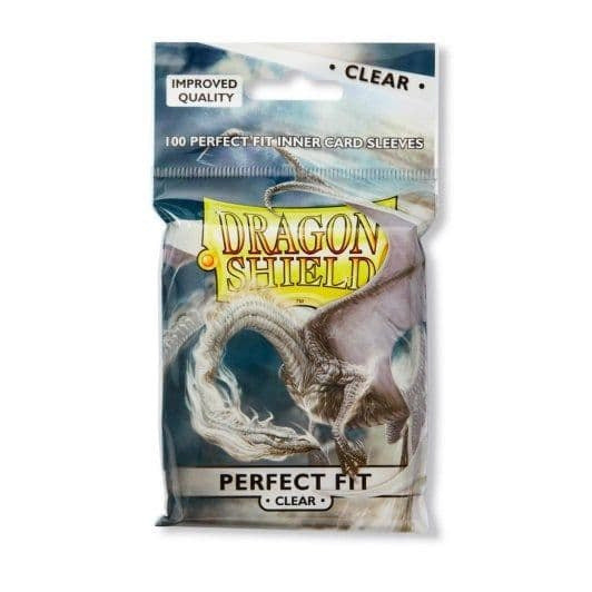 Dragon Shield : Standard Perfect Fit Sleeves – Clear/Clear (100ct)