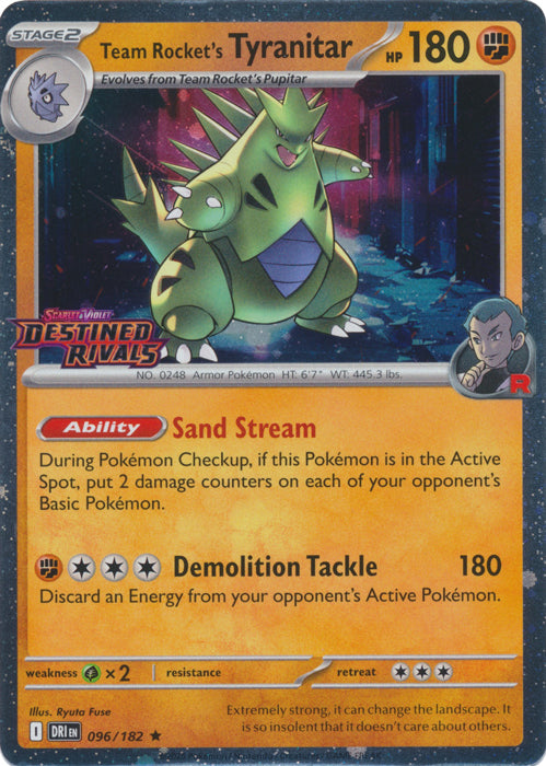 Team Rocket's Tyranitar : DESTINED RIVALS PROMO PRE-RELEASE BUNDLE (Holo) (Sealed) - 096/182
