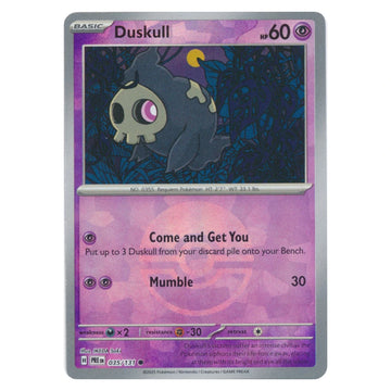 Duskull 035/131 Prismatic Evolutions pokeball reverse holo Pokémon card, scanned front