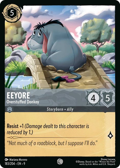 Eeyore (Foil) : Overstuffed Donkey - 183/204 trading card with vibrant artwork, enticing for collectors.
